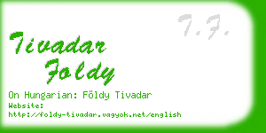 tivadar foldy business card