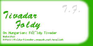 tivadar foldy business card